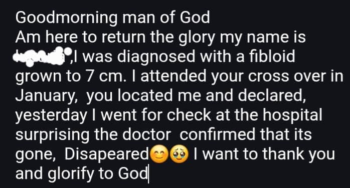 Testimony from Fellowship Member